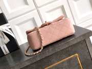 Uubags Chanel Mini Top Handle Flap Bag with Bow Charm Pink Quilted Leather & Gold-Tone Metal 20x13x9cm - 4