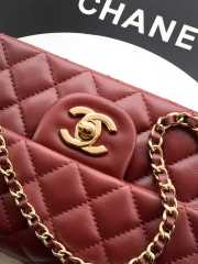 Uubags Chanel Mini Top Handle Flap Bag with Bow Charm Burgundy Quilted Leather & Gold-Tone Metal 20x13x9cm - 5