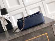 Uubags Chanel Mini Top Handle Flap Bag with Bow Charm Navy Blue Quilted Leather & Gold-Tone Metal 20x13x9cm - 2