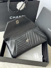 Uubags Chanel Black Chevron Lambskin Fold Up Again Clutch With Silver Hardware 29x14.5cm   - 5