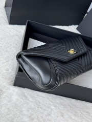 Uubags Chanel Black Chevron Lambskin Fold Up Again Clutch With Gold Hardware 29x14.5cm - 4