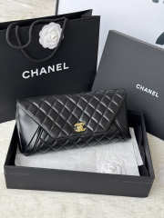Chanel Blue Quilted Lambskin Leather Fold Up Again Clutch With Gold Hardware 29x14.5cm - 1