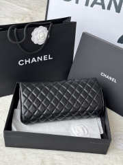 Chanel Blue Quilted Lambskin Leather Fold Up Again Clutch With Silver Hardware 29x14.5cm - 6
