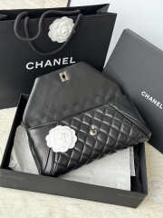 Chanel Blue Quilted Lambskin Leather Fold Up Again Clutch With Silver Hardware 29x14.5cm - 5