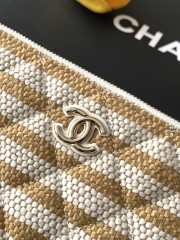 Uubags Chanel Medium Zipped Case Printed Fabric & Gold-Tone Metal In Light Beige /Dark Beige 16.5x26x9cm - 4