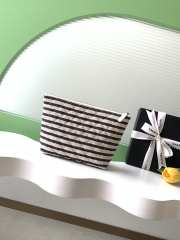 Uubags Chanel Medium Zipped Case Printed Fabric & Gold-Tone Metal In Light Beige /Black 16.5x26x9cm - 2