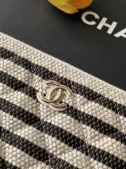 Uubags Chanel Large Zipped Case Printed Fabric & Gold-Tone Metal In Light Beige /Black 19.6x33.7x12cm - 4