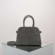 Uubags The Row Small Soft Margaux 10 Bag In Dark Grey Suede 25.5x18x19cm - 1