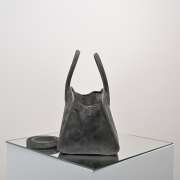 Uubags The Row Small Soft Margaux 10 Bag In Dark Grey Suede 25.5x18x19cm - 6