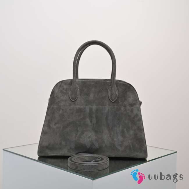 Uubags The Row Large Soft Margaux 15 Bag In Dark Grey Suede 38x28x23cm - 1