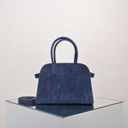 Uubags The Row Small Soft Margaux 10 Bag In Navy Blue Suede 25.5x18x19cm - 1
