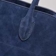 Uubags The Row Small Soft Margaux 10 Bag In Navy Blue Suede 25.5x18x19cm - 3
