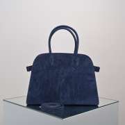 Uubags The Row Medium Soft Margaux 12 Bag In Navy Blue Suede 30.5x23x19cm - 1
