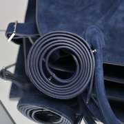Uubags The Row Medium Soft Margaux 12 Bag In Navy Blue Suede 30.5x23x19cm - 2