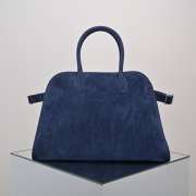Uubags The Row Large Soft Margaux 15 Bag In Navy Blue Suede 38x28x23cm - 1