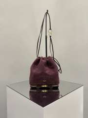 Uubags Alaïa Le Pochon Suede Shoulder Bag In Burgundy 19x23x10cm - 1