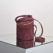 Uubags Alaïa Burgundy La Canette Small Suede Shoulder Bag 13x16x13cm - 2