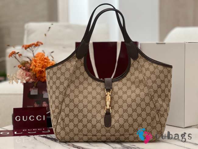 Uubags Gucci Mercato medium tote bag in sand and brown GG canvas 35x28x15cm - 1