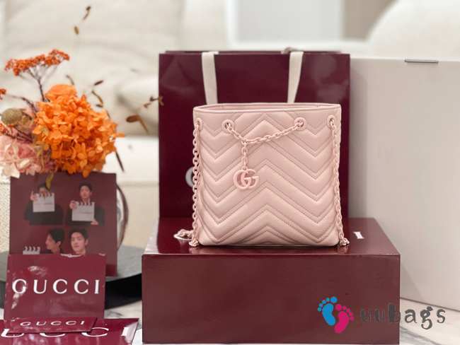 Uubags Gucci GG Marmont nano bucket bag in pink leather 16x17x6.5cm - 1