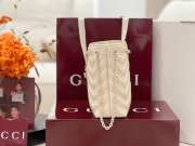 Uubags Gucci GG Marmont nano bucket bag in white leather 16x17x6.5cm - 5