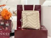 Uubags Gucci GG Marmont nano bucket bag in white leather 16x17x6.5cm - 4