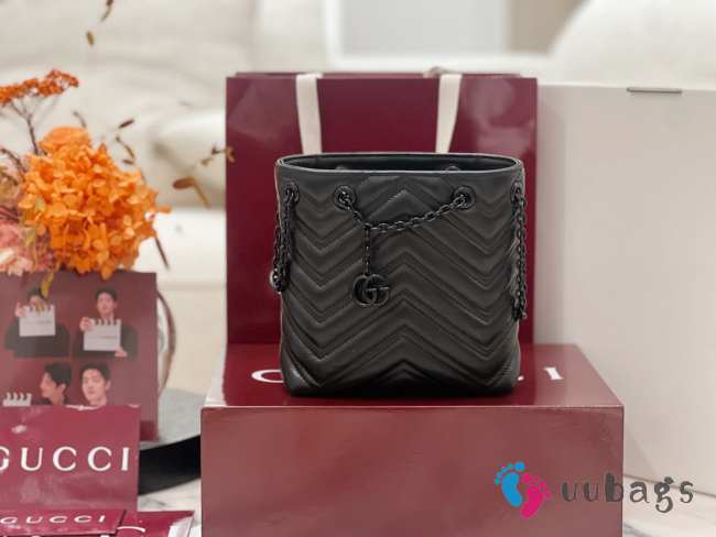 Uubags Gucci GG Marmont nano bucket bag in bag leather 16x17x6.5cm - 1