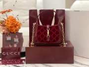 Uubags Gucci Jackie 1961 crystals mini bag in rosso ancora red velvet with GG crystal 19x13x3cm - 1