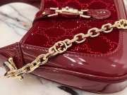 Uubags Gucci Jackie 1961 crystals mini bag in rosso ancora red velvet with GG crystal 19x13x3cm - 4