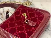 Uubags Gucci Jackie 1961 crystals mini bag in rosso ancora red velvet with GG crystal 19x13x3cm - 2