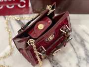Uubags Gucci Diana crystals small tote bag in Rosso Ancora red velvet with GG crystal 20x15.5x10cm - 4