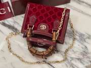 Uubags Gucci Diana crystals small tote bag in Rosso Ancora red velvet with GG crystal 20x15.5x10cm - 2
