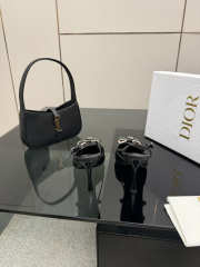 Uubags Dior slingback pumps with black trim and a bow detail in black 8.5cm - 5