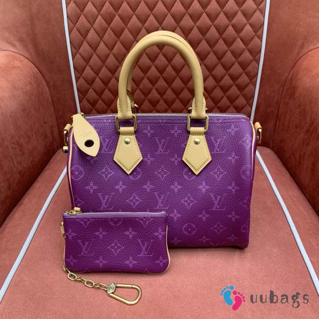 Uubags Louis Vuitton M28383 Speedy P9 Bandoulière 25 bag in lotus purple 25x15x15cm - 1