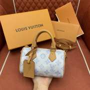 Uubags Louis Vuitton M28323 Nano Speedy Bag In Blue Courrier 16x10x7.5cm - 3