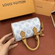 Uubags Louis Vuitton M28323 Nano Speedy Bag In Blue Courrier 16x10x7.5cm - 2