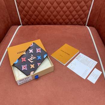 Uubags Louis Vuitton M28282 Pocket Organizer Wallet In Chocolate Brown 7.5x11.1x1cm