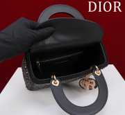Uubags Lady Dior Small Bag in Black Cannage Beaded Embroidery with Gold-Finish Metal 20x16x8cm - 6