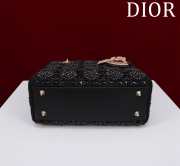 Uubags Lady Dior Small Bag in Black Cannage Beaded Embroidery with Gold-Finish Metal 20x16x8cm - 5