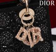 Uubags Lady Dior Small Bag in Black Cannage Beaded Embroidery with Gold-Finish Metal 20x16x8cm - 2
