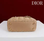 Uubags Lady Dior Small Bag In Beige Beaded Cannage Embroidery Bag 20x16.5x8cm - 6