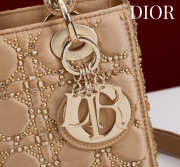 Uubags Lady Dior Small Bag In Beige Beaded Cannage Embroidery Bag 20x16.5x8cm - 2