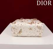 Uubags Lady Dior Small Handbag in White Calfskin with Zodiac Butterfly Print, Gold-Tone Hardware 20x16x8cm - 2