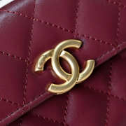 Uubags Chanel AP2290 mini bag in burgundy with gold hardware 12.5x9.5x3.5cm - 2