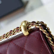 Uubags Chanel AP2290 mini bag in burgundy with gold hardware 12.5x9.5x3.5cm - 5