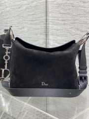 Uubags Dior Hobo Bag in Black Suede & Smooth Calfskin With Silver Hardware 28x24x8cm - 1
