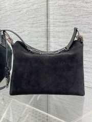 Uubags Dior Hobo Bag in Black Suede & Smooth Calfskin With Silver Hardware 28x24x8cm - 2