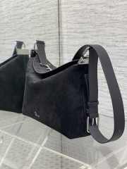 Uubags Dior Hobo Bag in Black Suede & Smooth Calfskin With Silver Hardware 28x24x8cm - 4