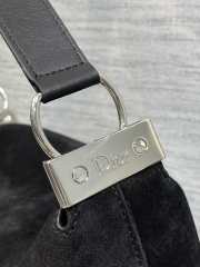 Uubags Dior Hobo Bag in Black Suede & Smooth Calfskin With Silver Hardware 28x24x8cm - 5