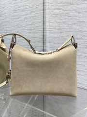 Uubags Dior Hobo Bag in Beige Suede & Smooth Calfskin With Silver Hardware 28x24x8cm - 2