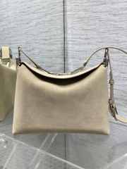Uubags Dior Hobo Bag in Beige Suede & Smooth Calfskin With Silver Hardware 28x24x8cm - 3